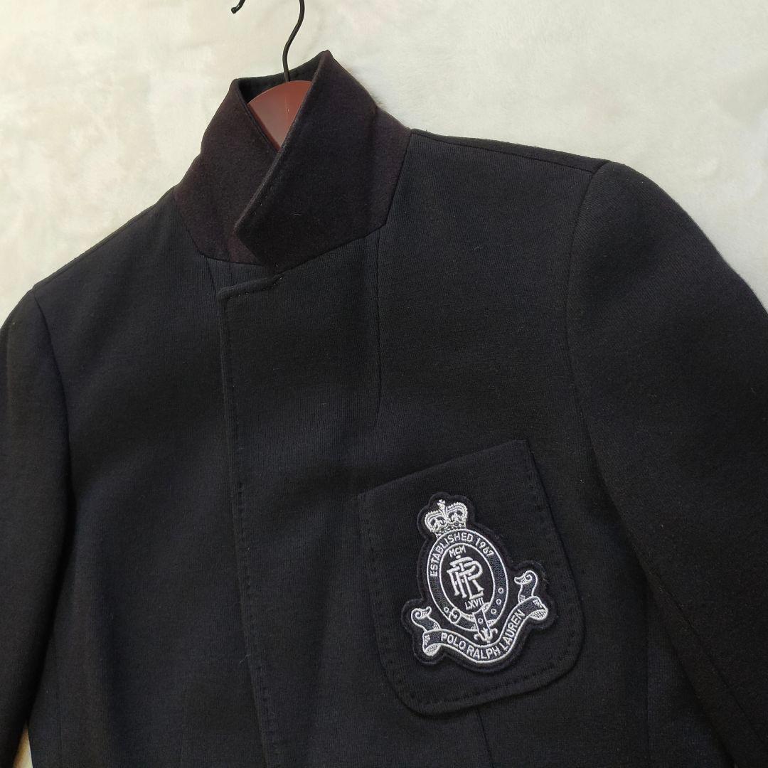 美品　23AW　ポロラルフローレン　エンブレム　ニット地　ブレザー　銀ボタン