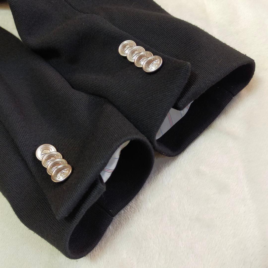 美品　23AW　ポロラルフローレン　エンブレム　ニット地　ブレザー　銀ボタン