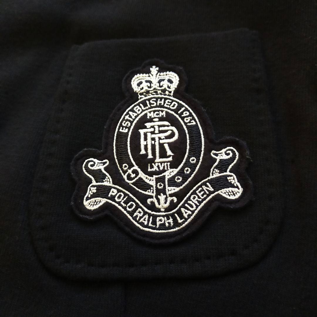 美品　23AW　ポロラルフローレン　エンブレム　ニット地　ブレザー　銀ボタン