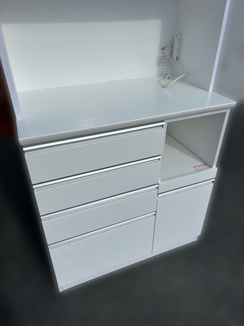 【送料込み】キッチンボード　レジューム　90TG-S WH　食器棚　ニトリ