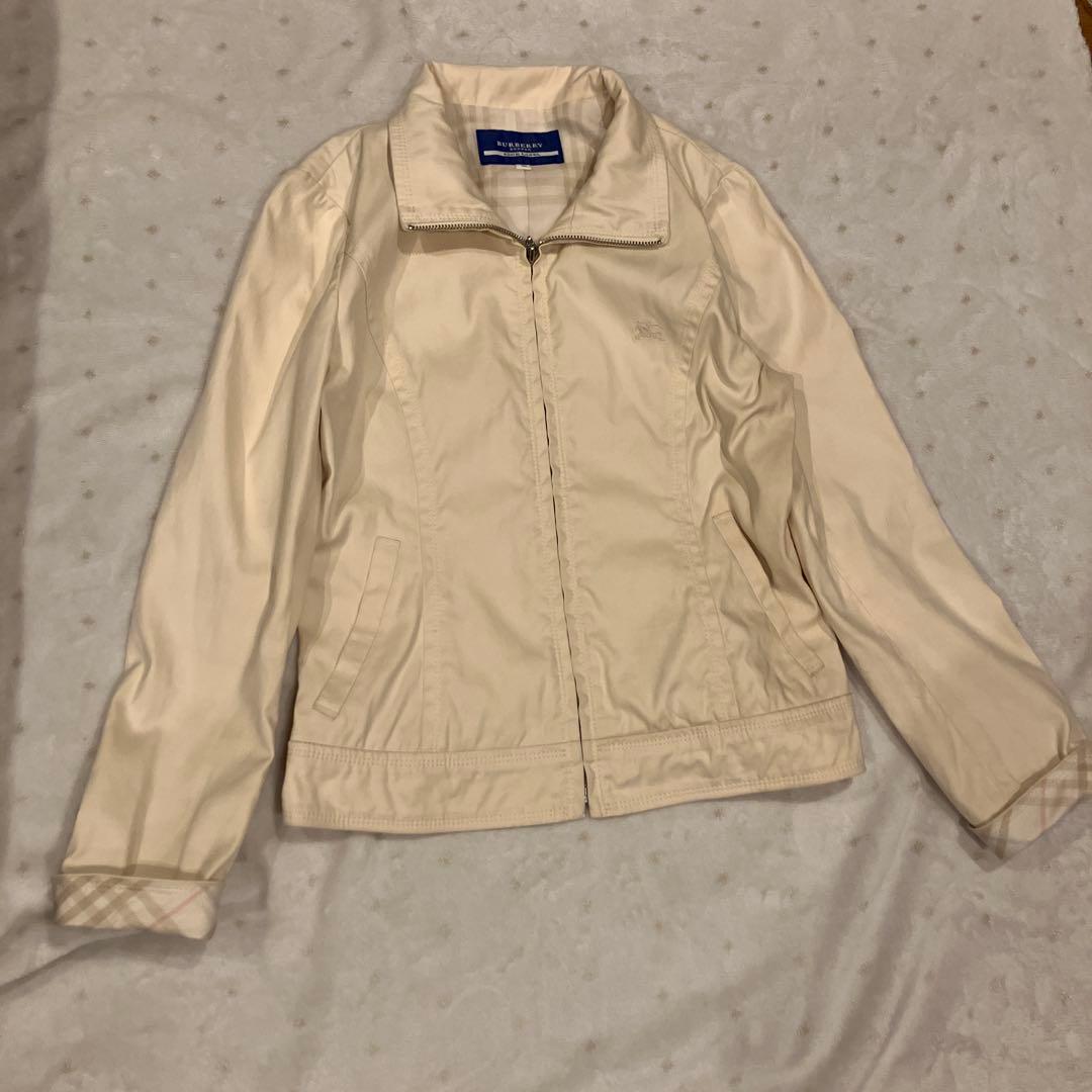 バーバリーブルーレーベル　ジッパー付きショートジャケット　M ノバチェック