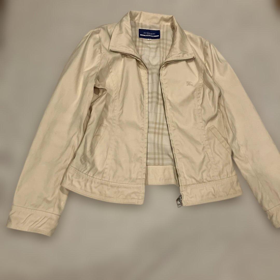 バーバリーブルーレーベル　ジッパー付きショートジャケット　M ノバチェック