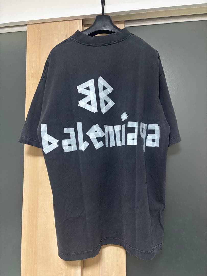 バレンシアガ　テープロゴ　オーバーサイズTシャツM