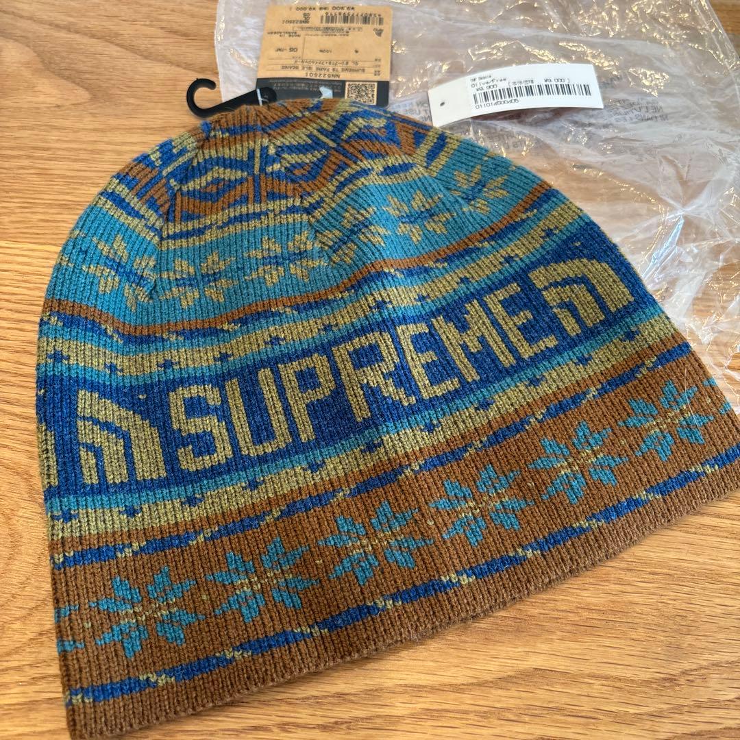 新品タグ付　シュプリーム×ノースフェイス　ビーニー