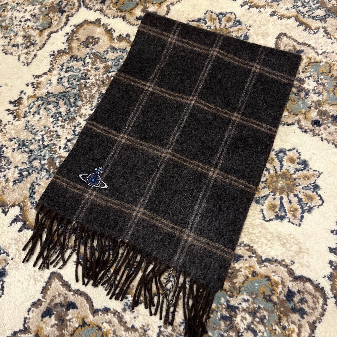 【美品】vivienne westwood カシミア マフラー リバーシブル