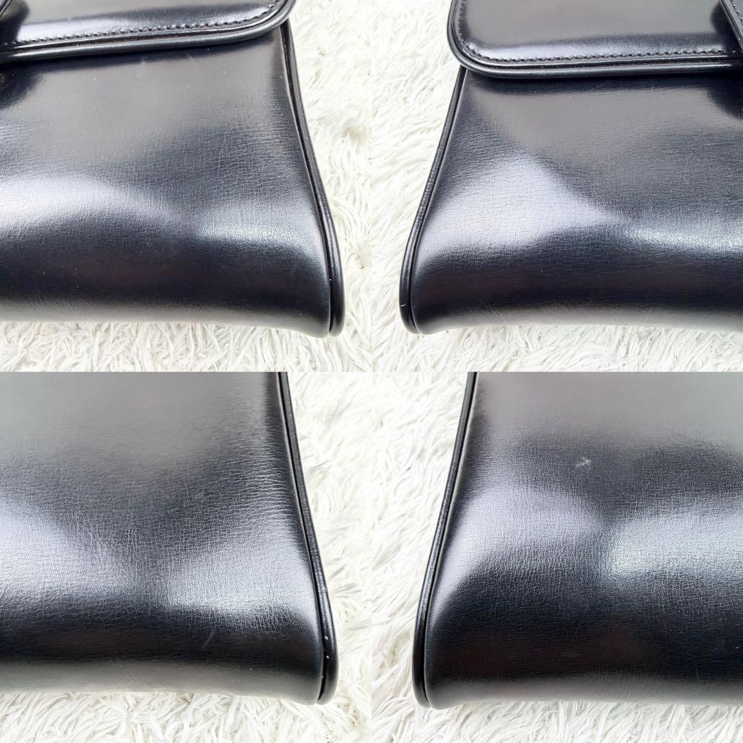 【美品】オールドグッチ オールレザー インターロッキング ショルダーバッグ