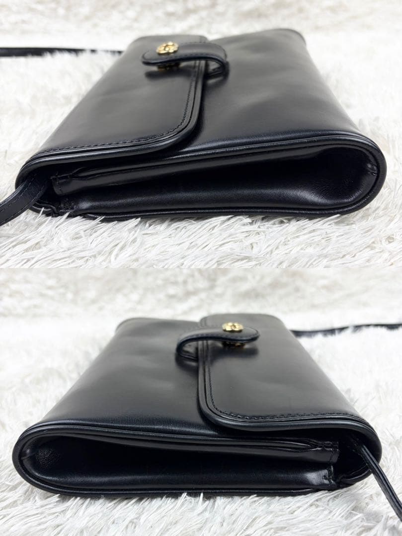 【美品】オールドグッチ オールレザー インターロッキング ショルダーバッグ