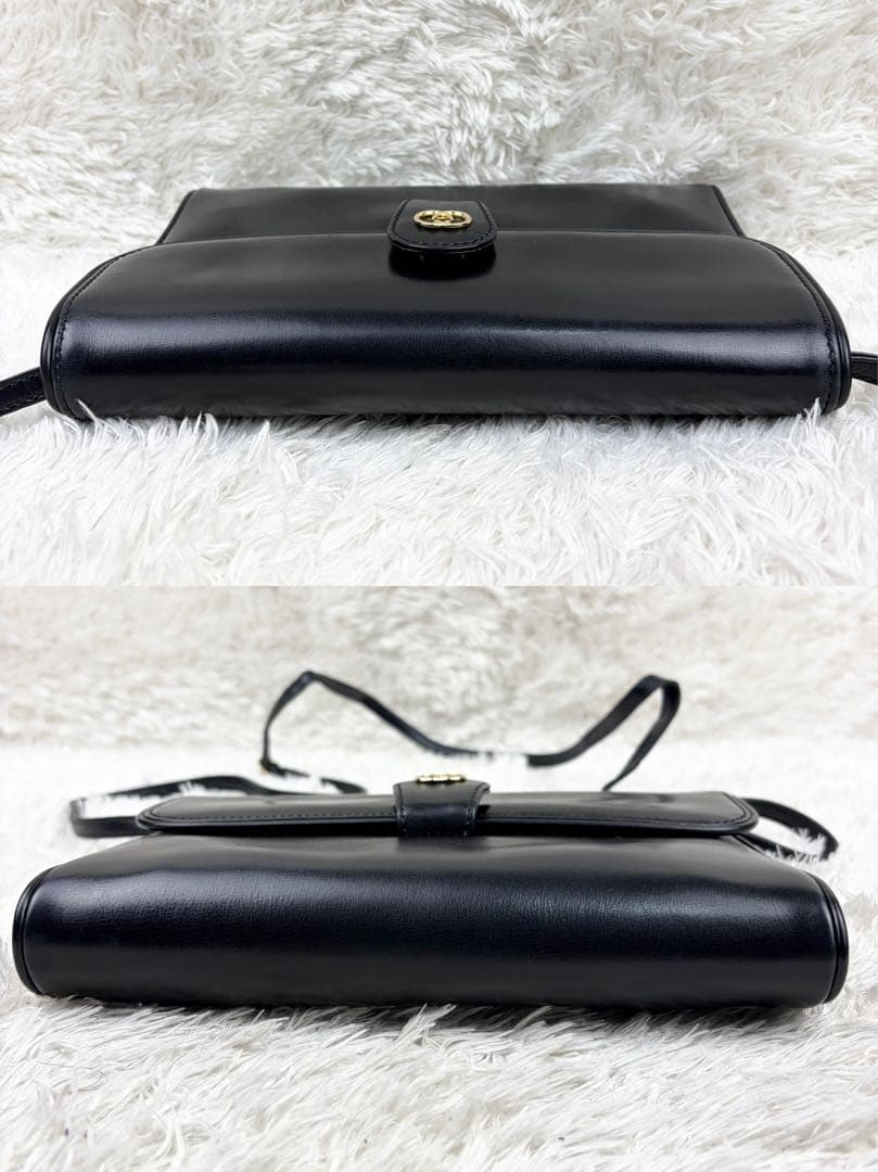 【美品】オールドグッチ オールレザー インターロッキング ショルダーバッグ