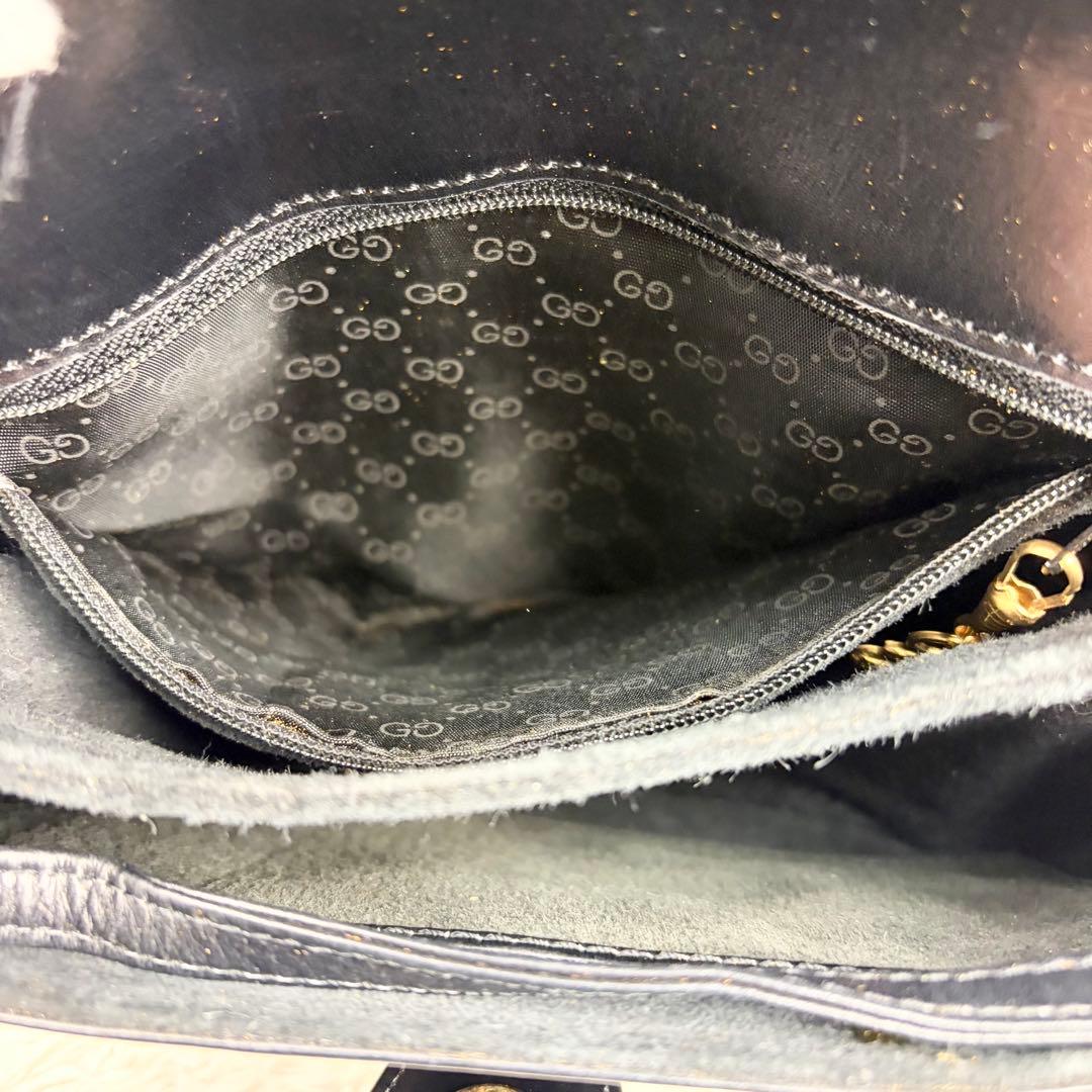 【美品】オールドグッチ オールレザー インターロッキング ショルダーバッグ