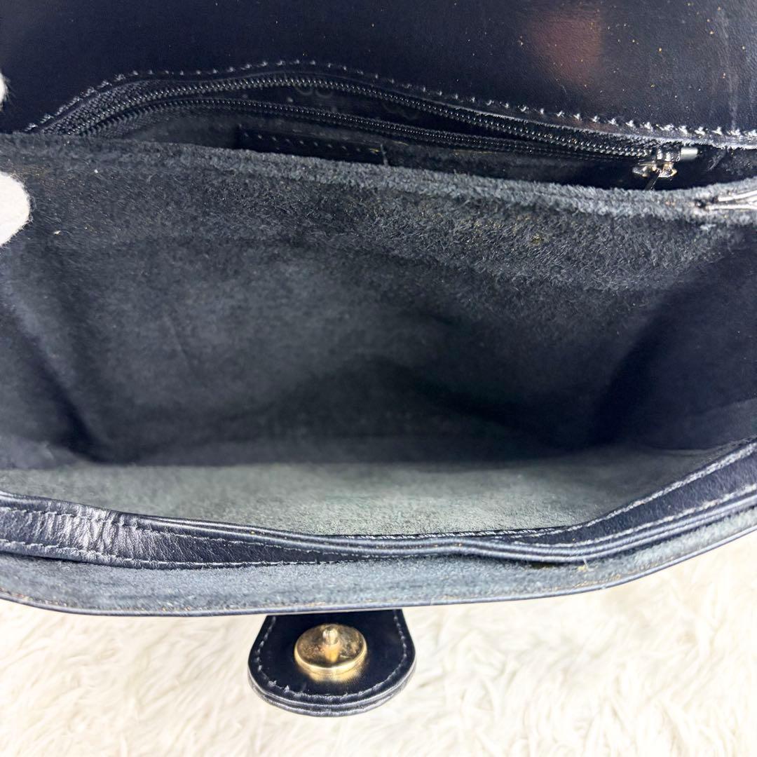 【美品】オールドグッチ オールレザー インターロッキング ショルダーバッグ