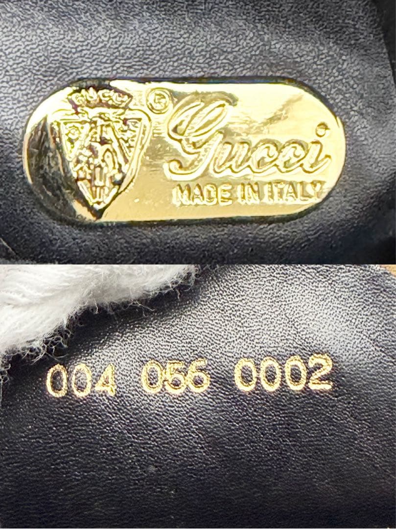 【美品】オールドグッチ オールレザー インターロッキング ショルダーバッグ