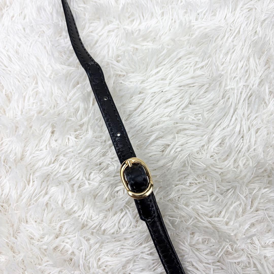 【美品】オールドグッチ オールレザー インターロッキング ショルダーバッグ