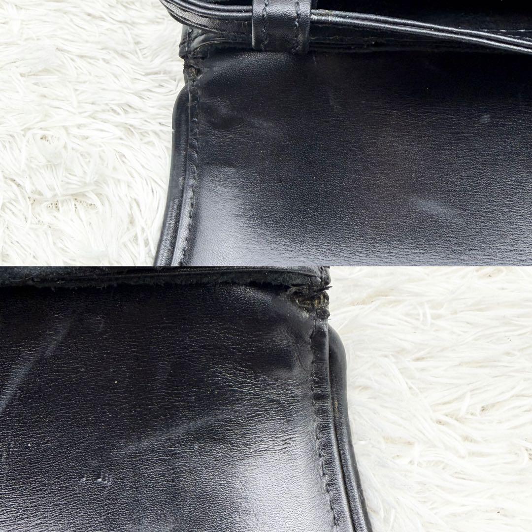 【美品】オールドグッチ オールレザー インターロッキング ショルダーバッグ