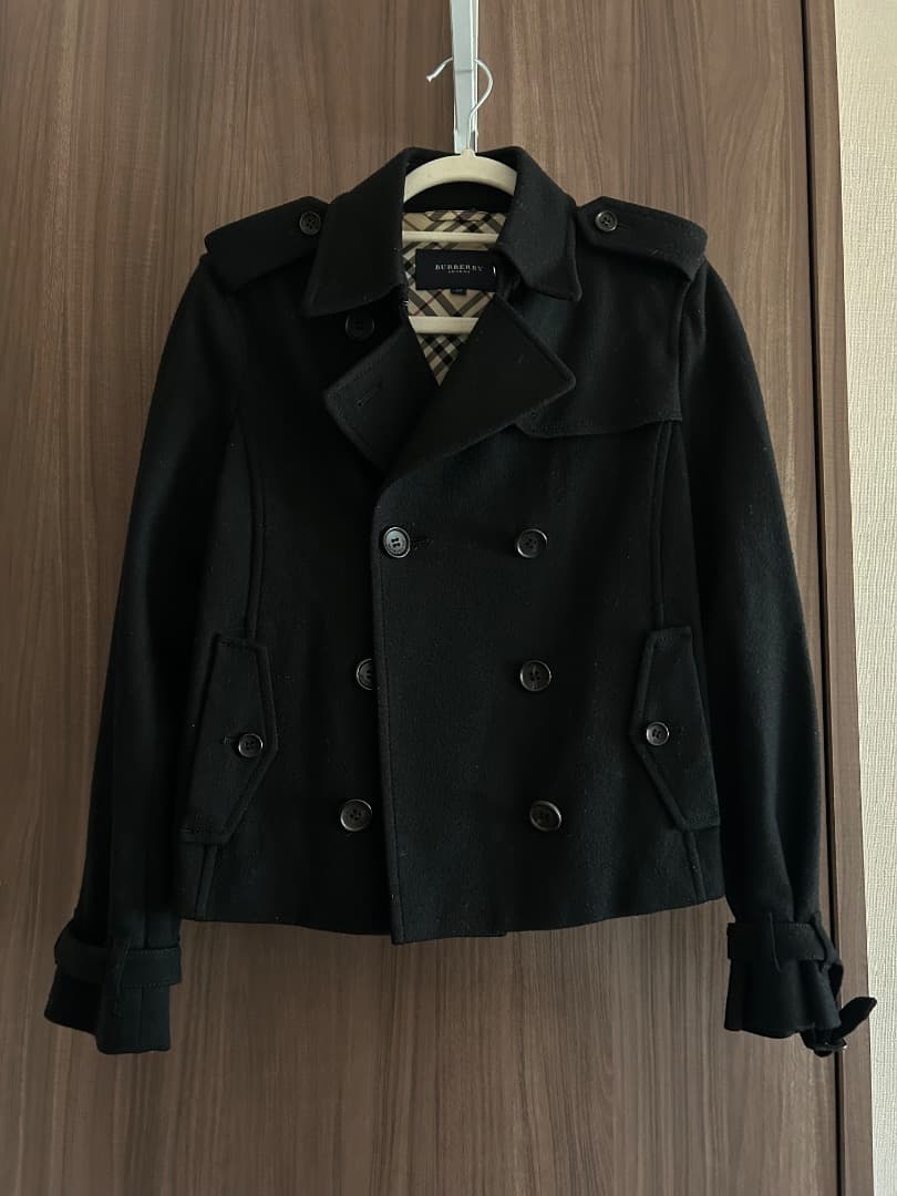BURBERRY ブラック ピーコート 40
