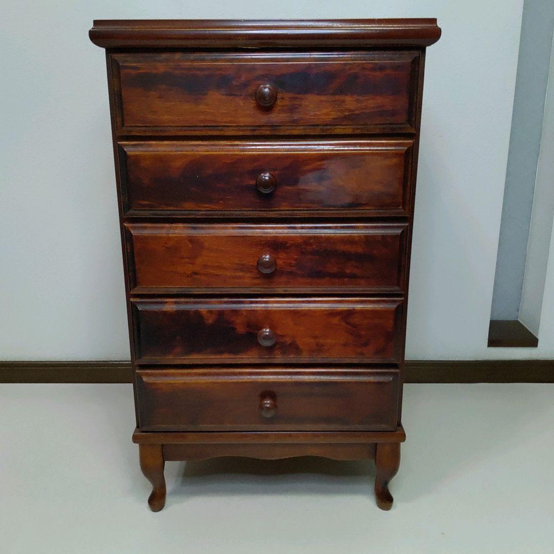 北海道 旭川家具 長谷川家具 hasegawa 民芸 チェスト 5段 送料無料