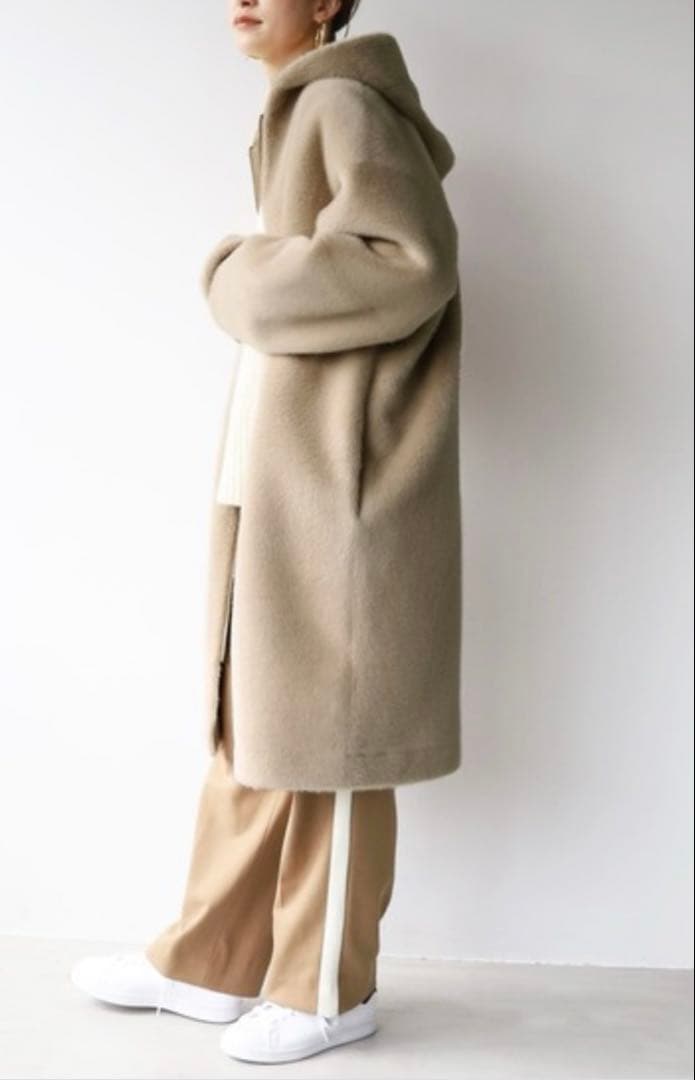 マイカアンドディール フーデッドファーコート ロングコート24AW