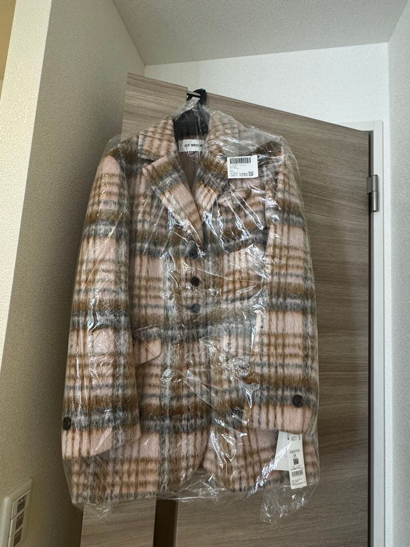 Lily brown リリーブラウン シャギーオーバージャケット チェック