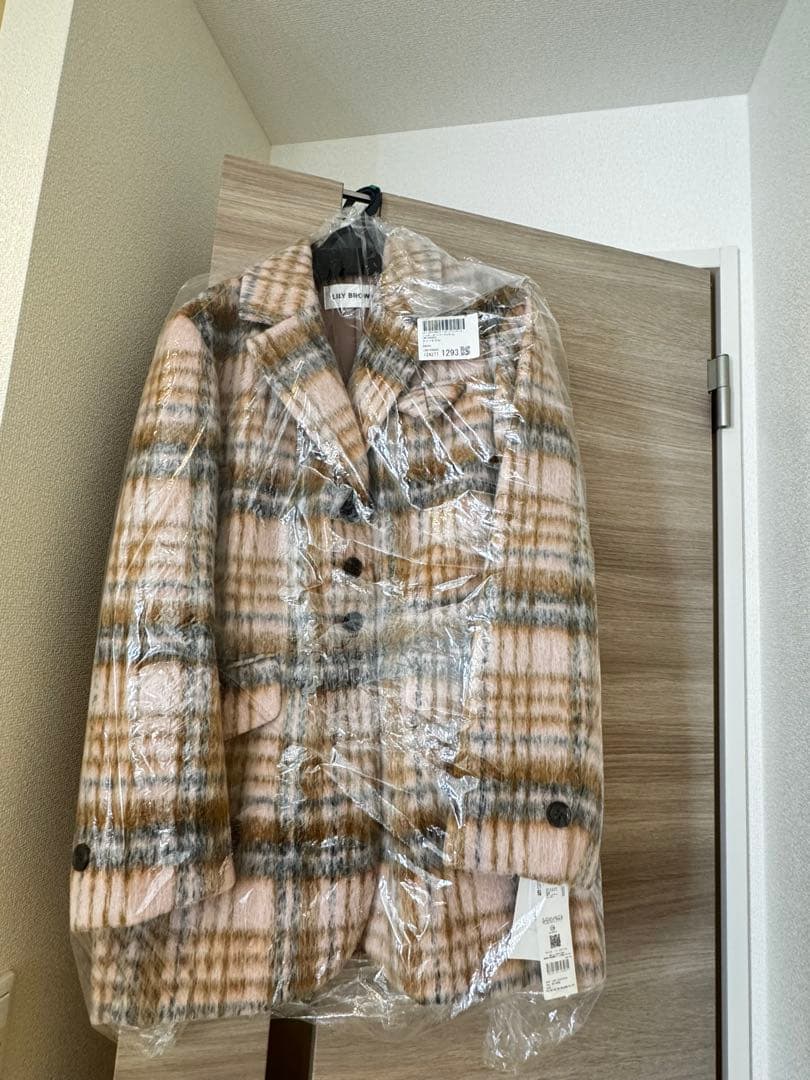 Lily brown リリーブラウン シャギーオーバージャケット チェック