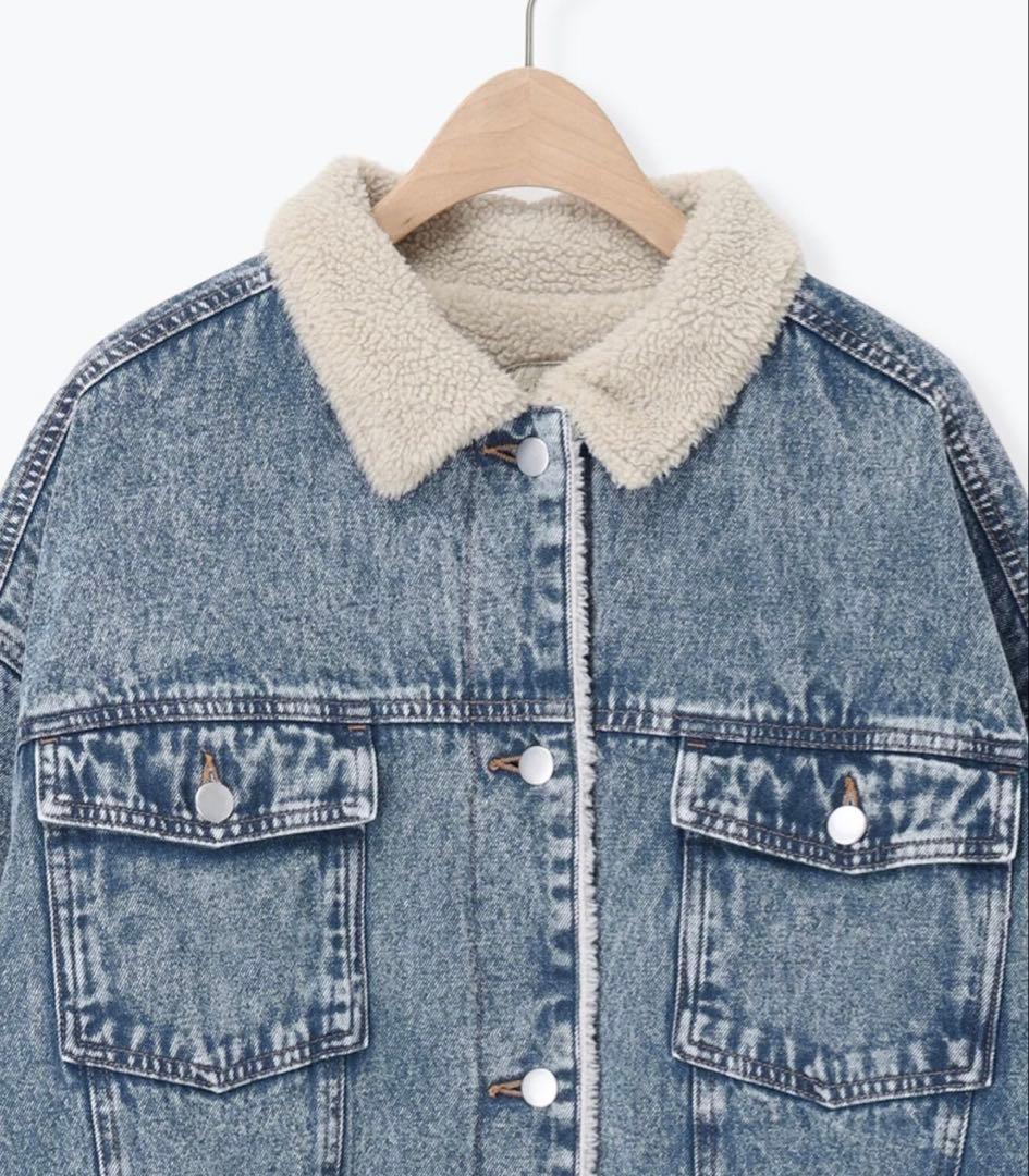 サマンサモスモスジャケット　デニムボアジャケット　ブルー　デニムジャケット