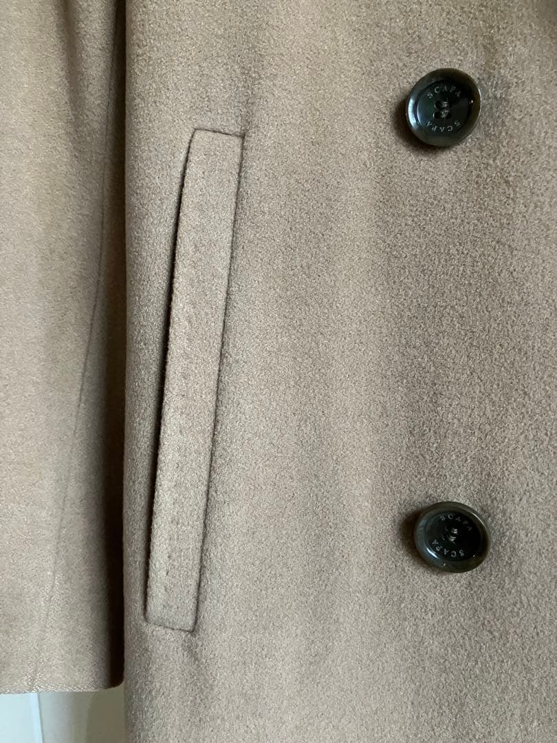 SCAPA ウールカシミヤ　ロングコート　ダブル　38 キャメル　着丈117cm