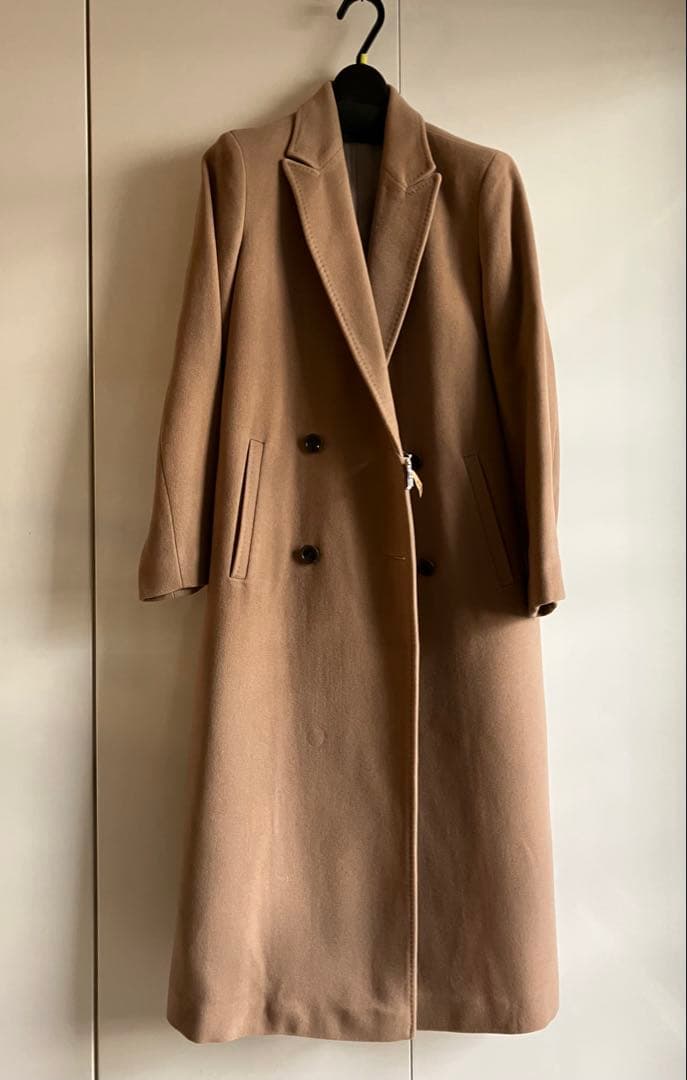 SCAPA ウールカシミヤ　ロングコート　ダブル　38 キャメル　着丈117cm