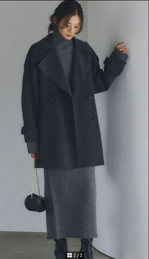 【新品タグ付き】アニュアンス 2025✨️ リバーウール ミドル トレンチ コート