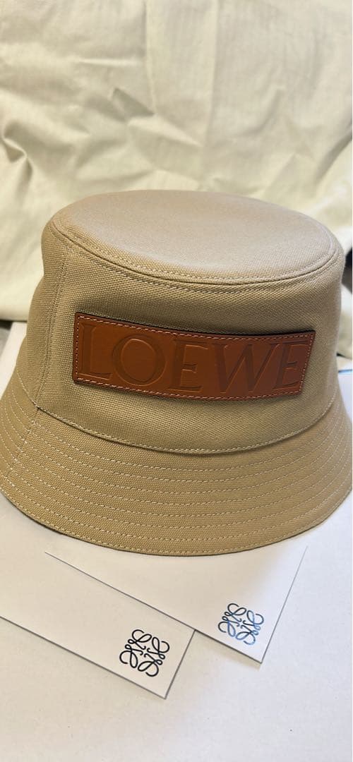【美品】LOEWE ベージュ バケットハット 59