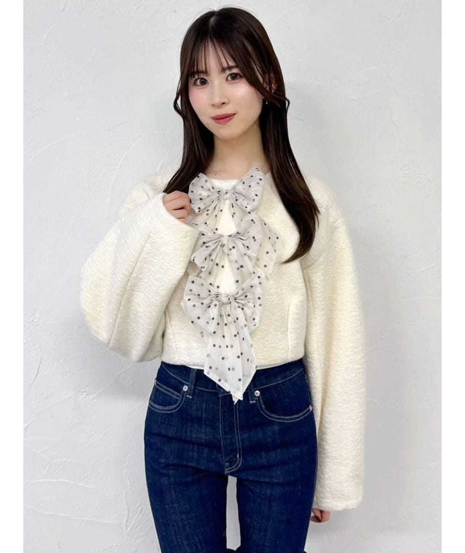 新品dazzlinトリプルリボンショートブルゾン