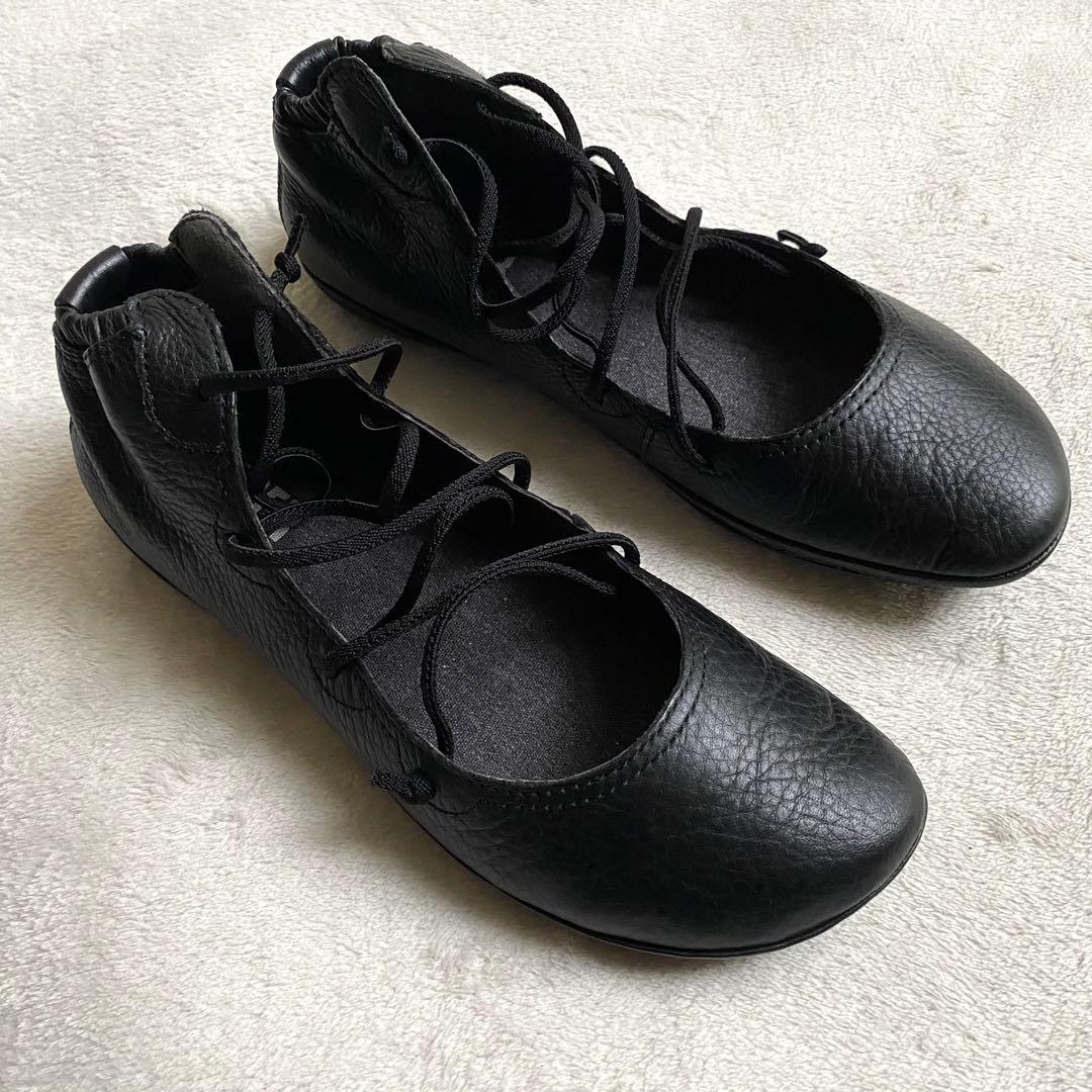 【美品✨】Camper ライトニナ　レースアップバレエシューズ　24cm レザー