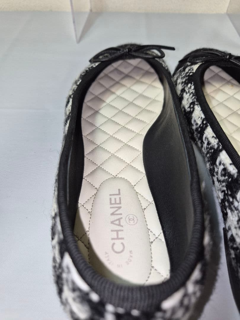 CHANEL バレエシューズ 37.5　ツイード