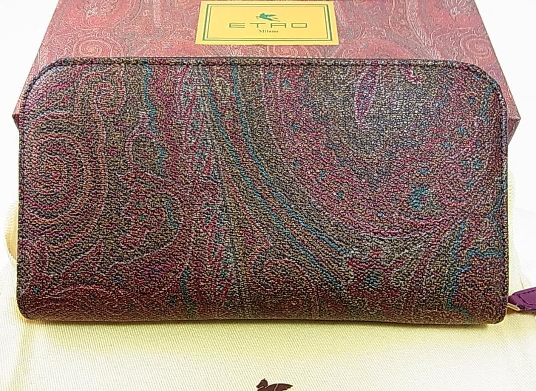 【正規極美品】ETRO エトロ ラウンドファスナー長財布 箱・保存袋付き