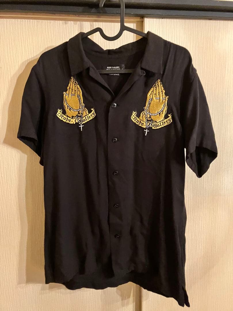 Rude gallery BLACKLIST マリア 刺繍 ボーリングシャツ