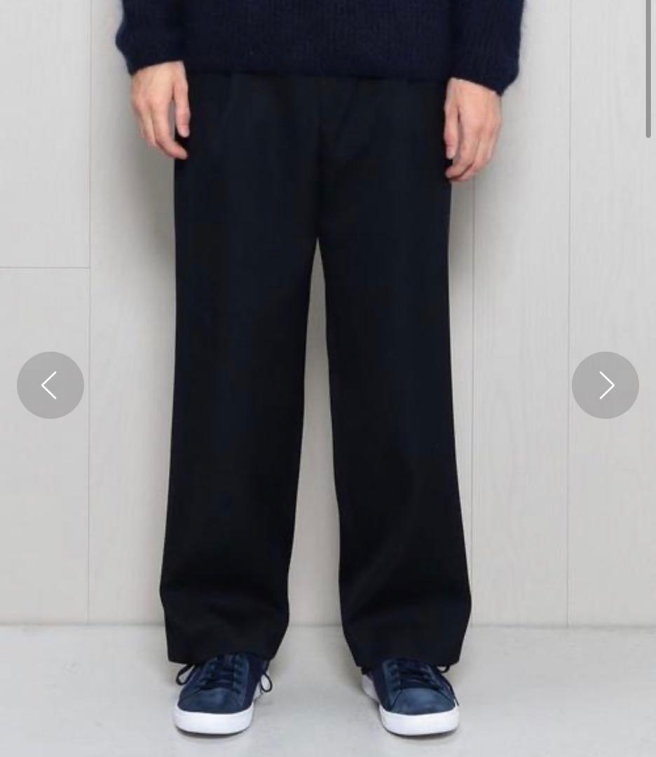 A18563 美品 Hビューティ&ユース ダブルクロスパンツ ネイビー M