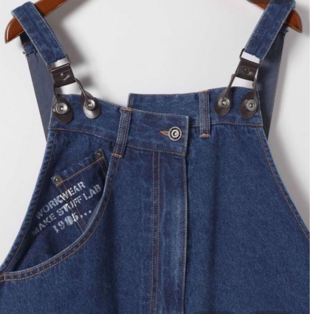 新品　ニコアンド　デニムオーバーオール　マキシ丈　ミリコレサスワンピース