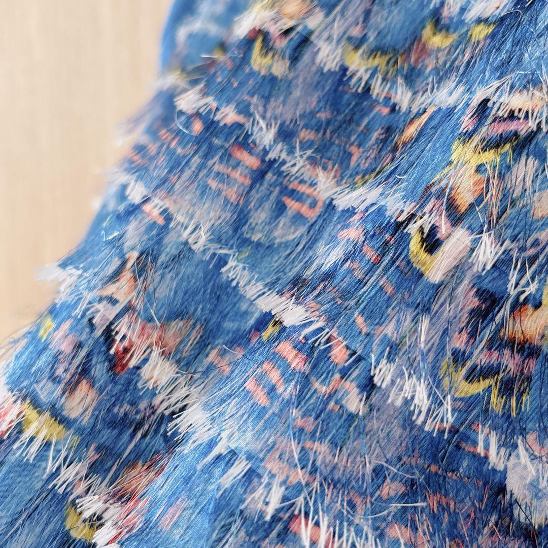 【373】美品　アナイ　フランジャプリントノースリーブ プルオーバー　38