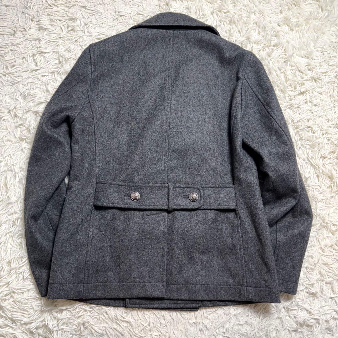 【カシミヤ混】ポールスミス　ピーコート　ナポレオン　銀ボタン　チャコールグレー