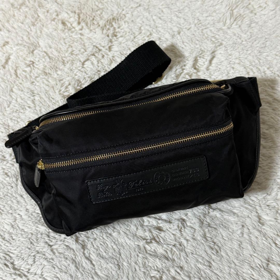 ⭐️新品未使用⭐️　felisi 799　ウエストバッグ　ナイロン×レザー　ブラック