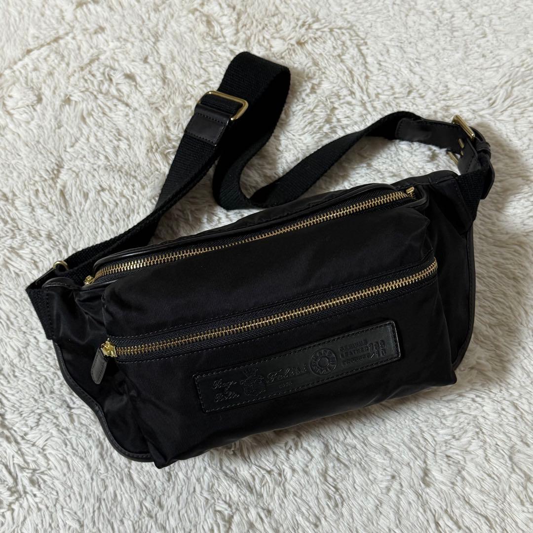 ⭐️新品未使用⭐️　felisi 799　ウエストバッグ　ナイロン×レザー　ブラック