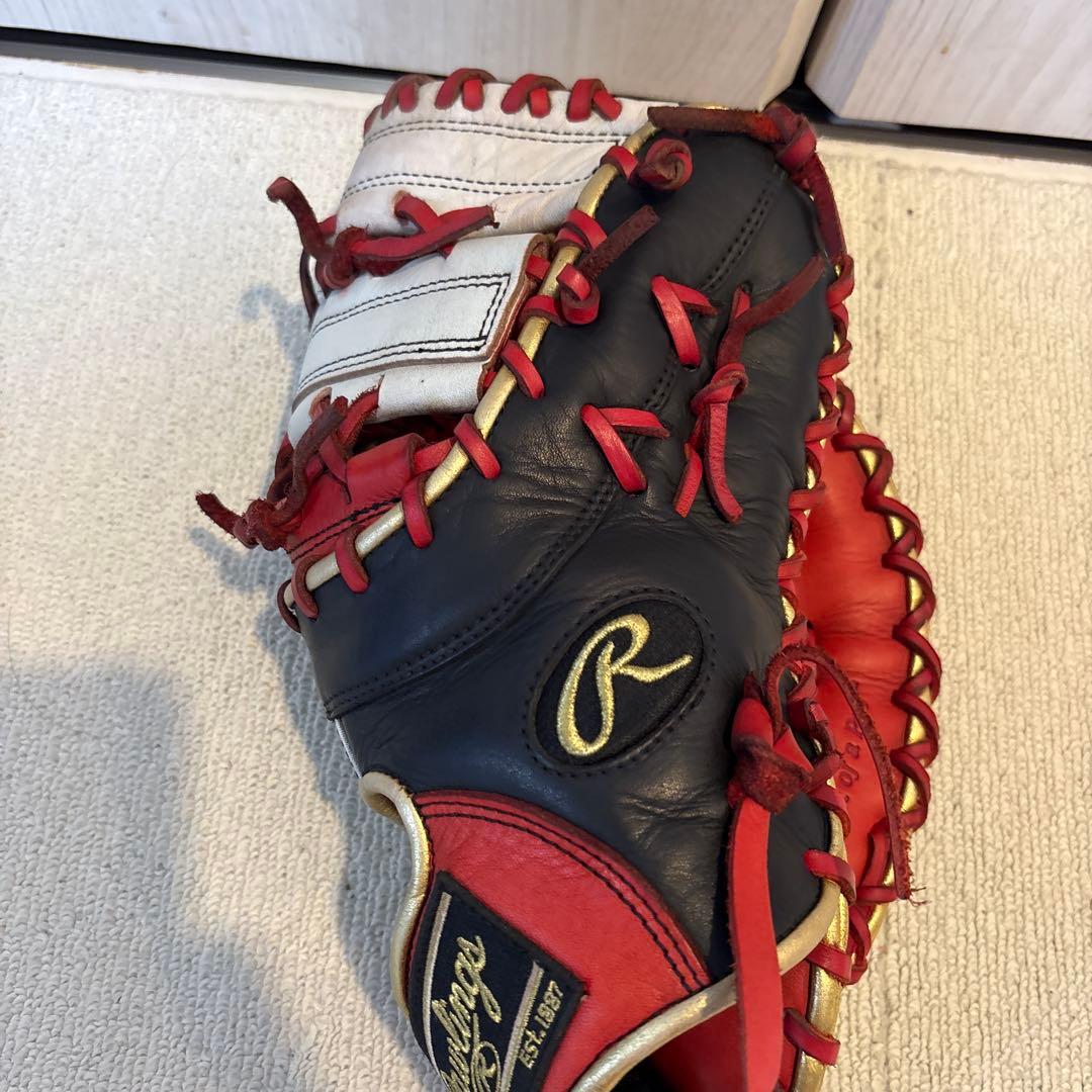 Rawlings 軟式一般　ファーストミット　白/黒/赤