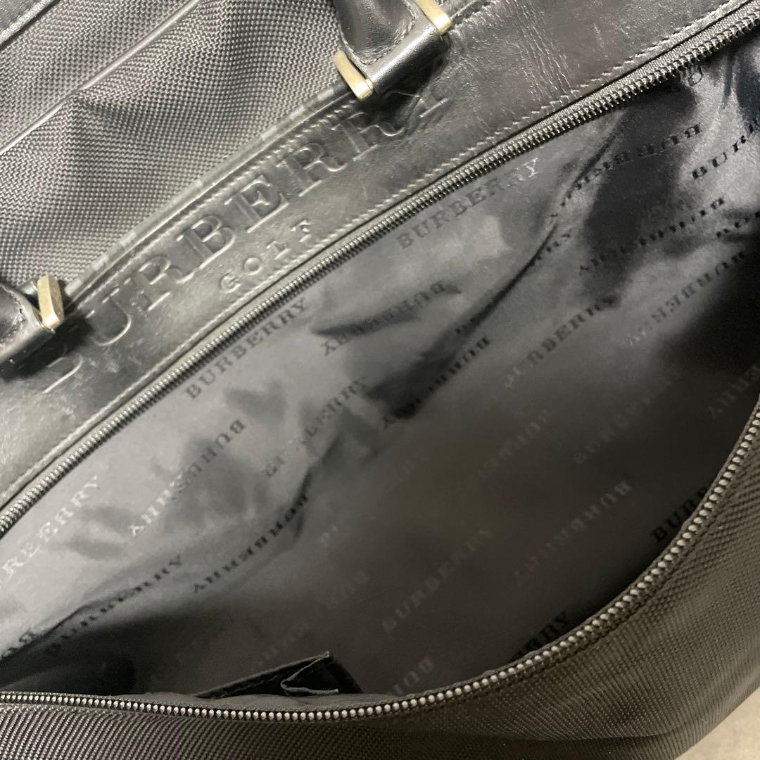 【希少】バーバリーゴルフ 2way ボストンバッグ ブラック ロゴ レザー　②