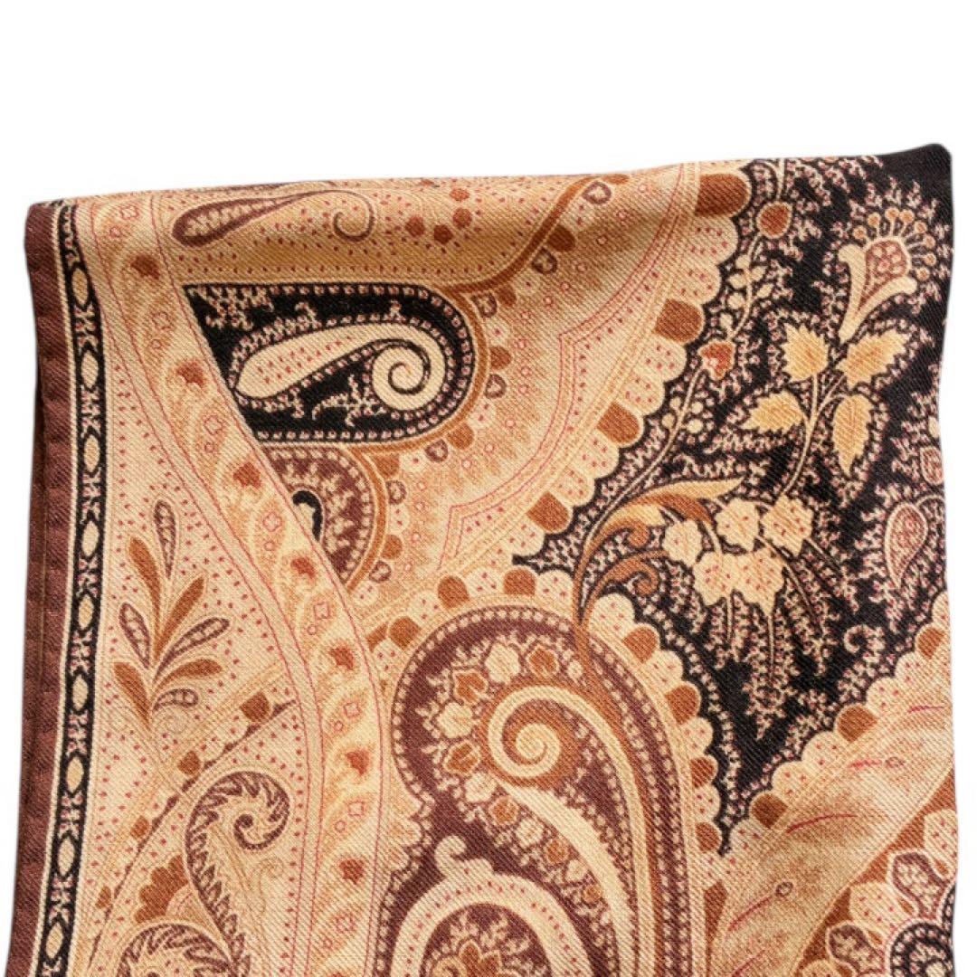 もも様 新品未使用✨エトロ 大判 ストール ペイズリーイタリア製ブラウン