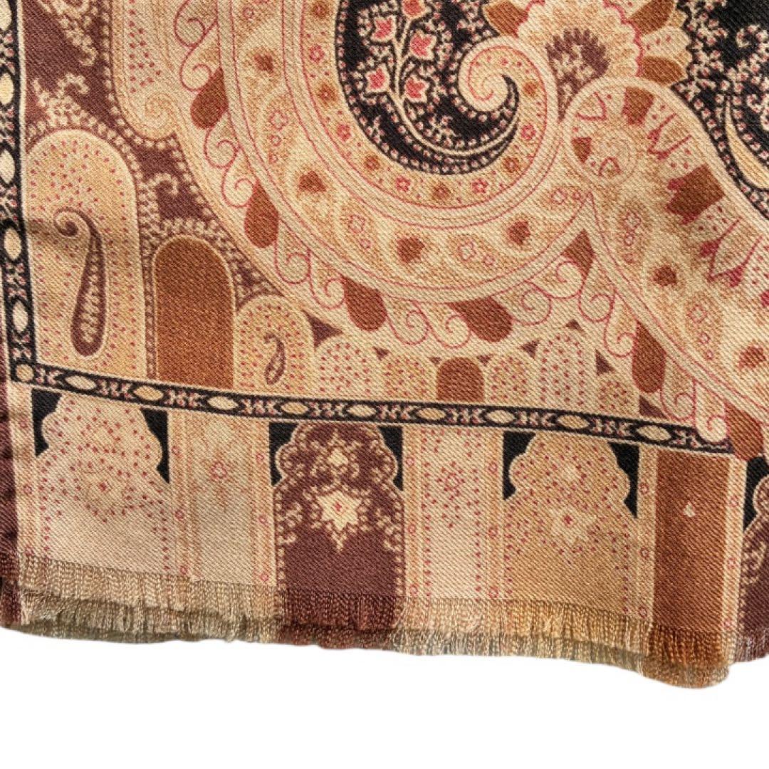 もも様 新品未使用✨エトロ 大判 ストール ペイズリーイタリア製ブラウン