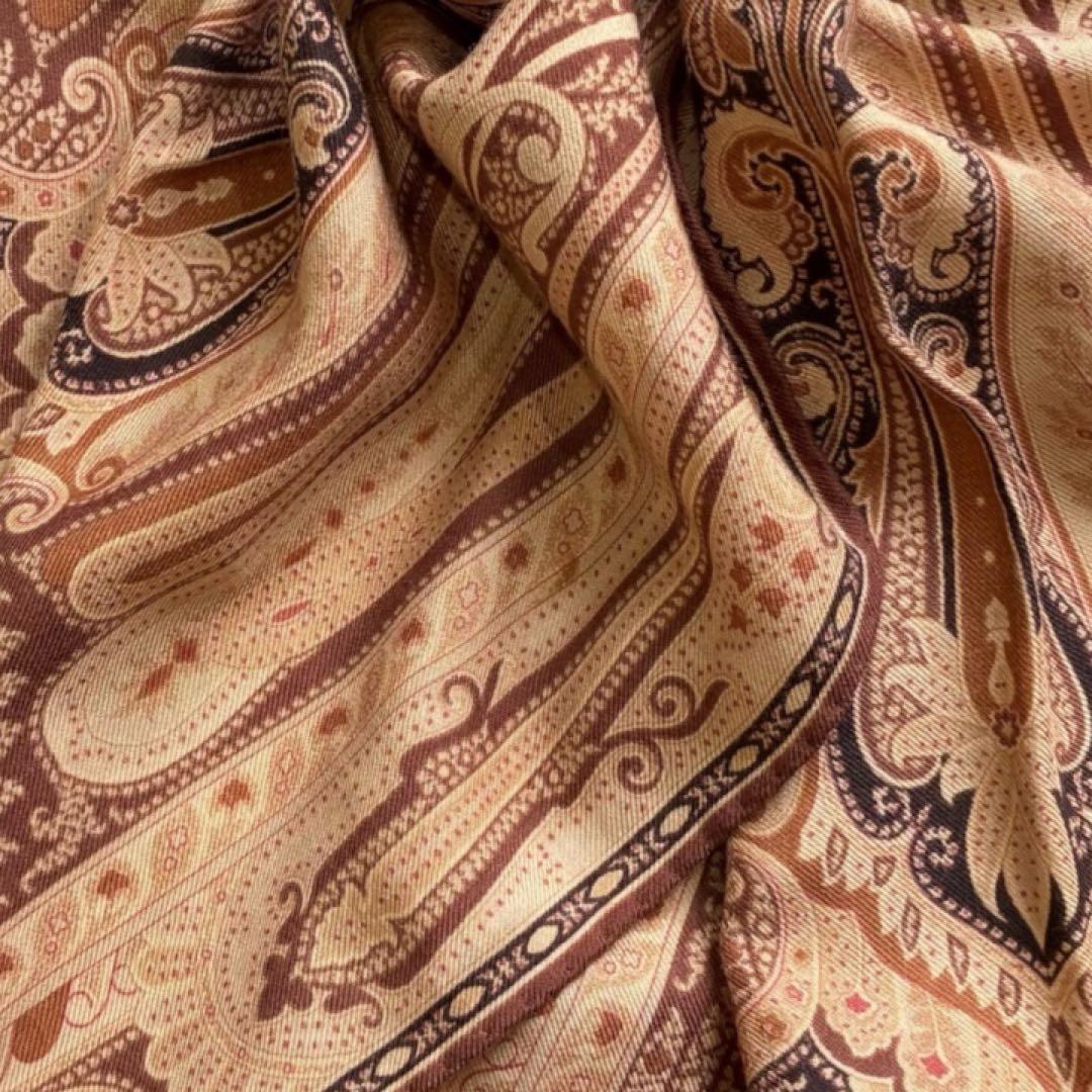 もも様 新品未使用✨エトロ 大判 ストール ペイズリーイタリア製ブラウン