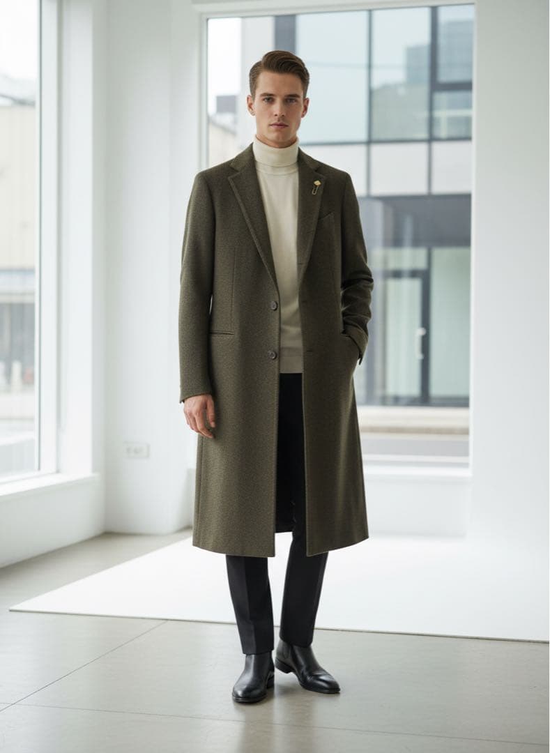 【1回のみ着用】LARDINI ラルディーニ カシミアチェスターコート50