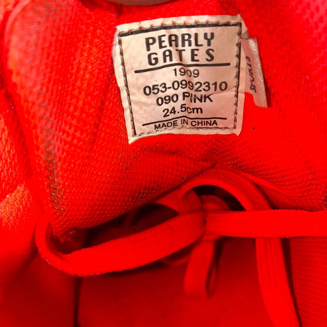 美品PEARLY GATES ゴルフスパイク HI ハイカット ピンク 24.5