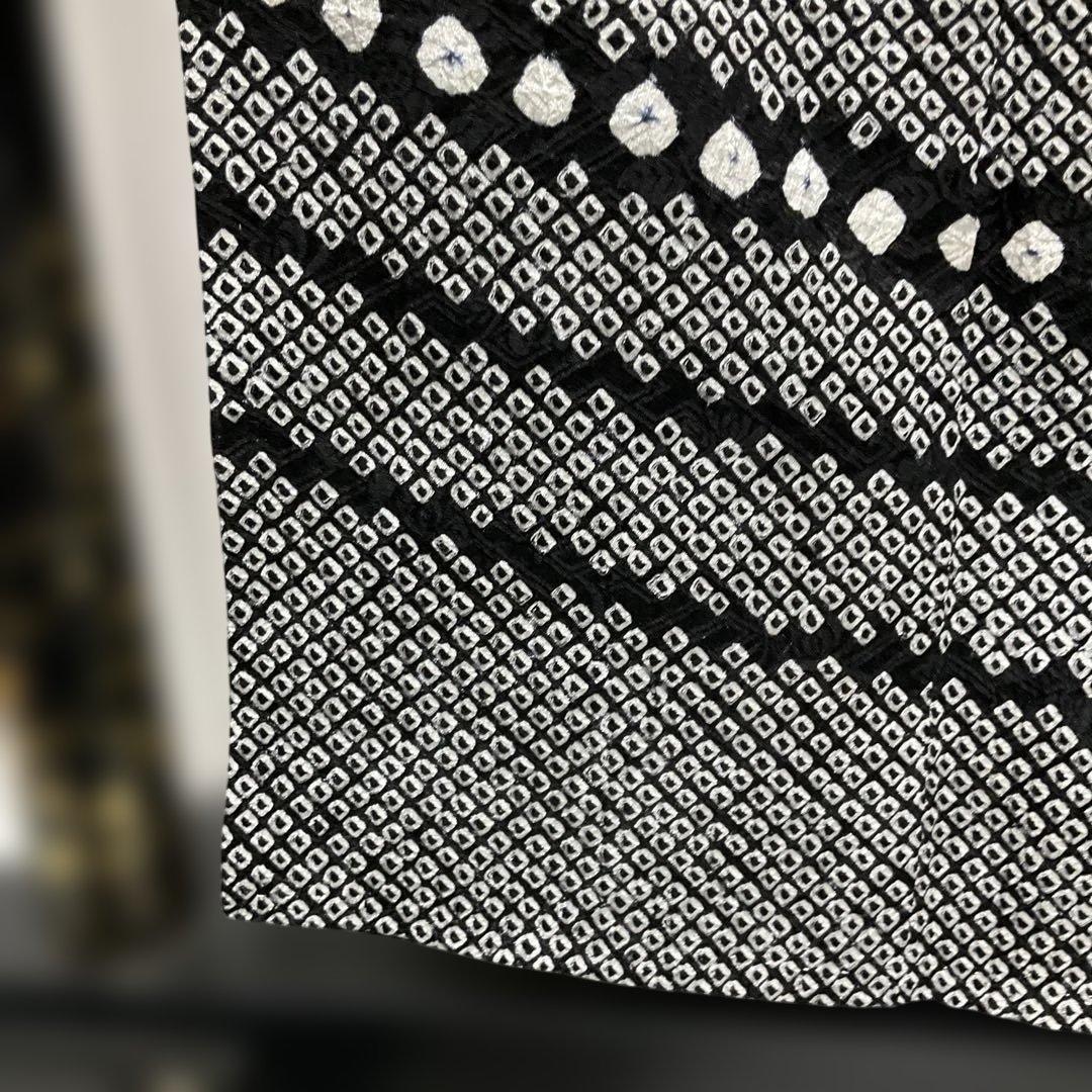 (2月展) No.2754 正絹ブラック総絞り霞草花文様訪問着　美品