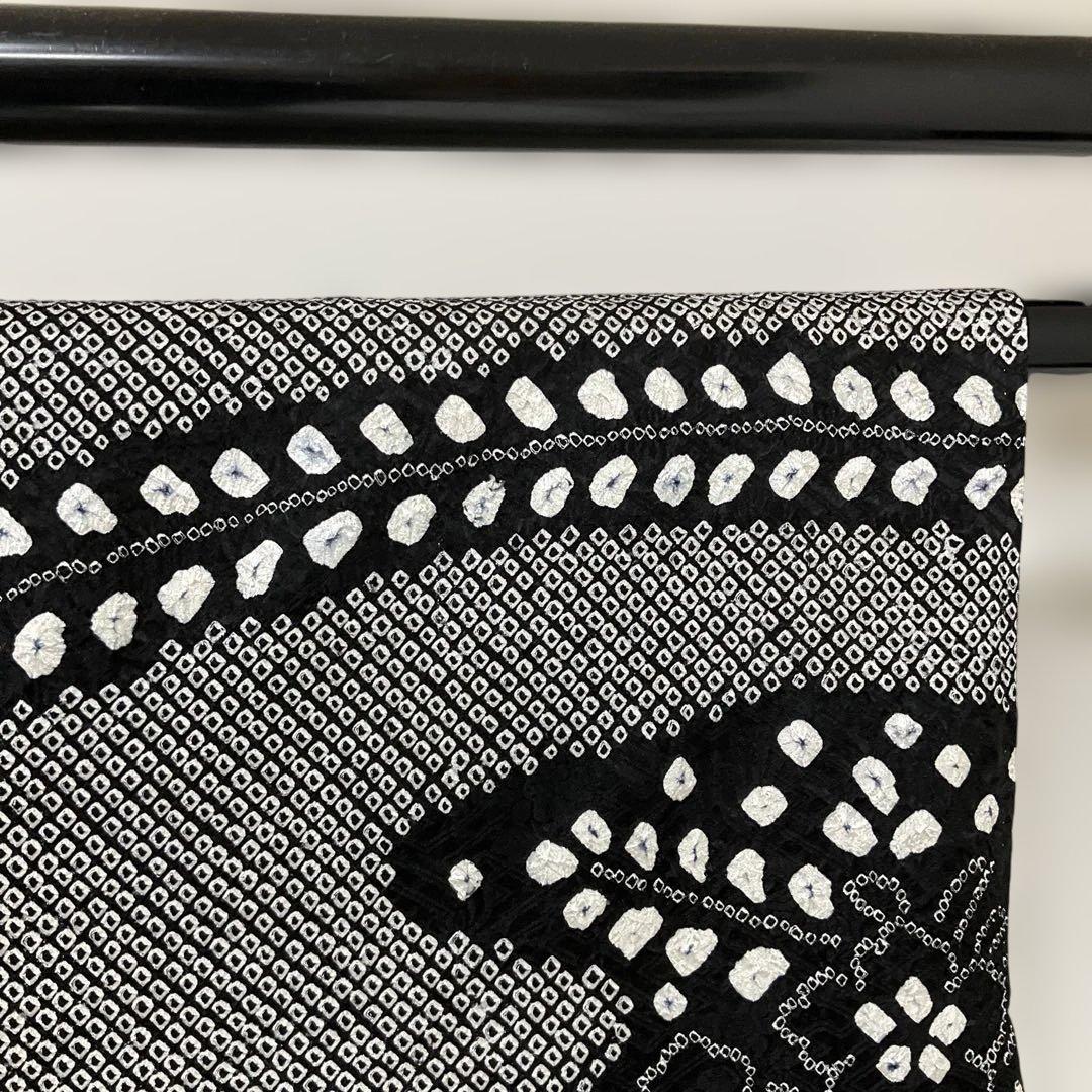 (2月展) No.2754 正絹ブラック総絞り霞草花文様訪問着　美品