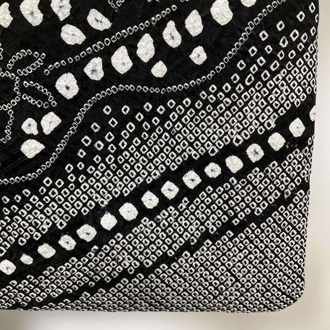 (2月展) No.2754 正絹ブラック総絞り霞草花文様訪問着　美品