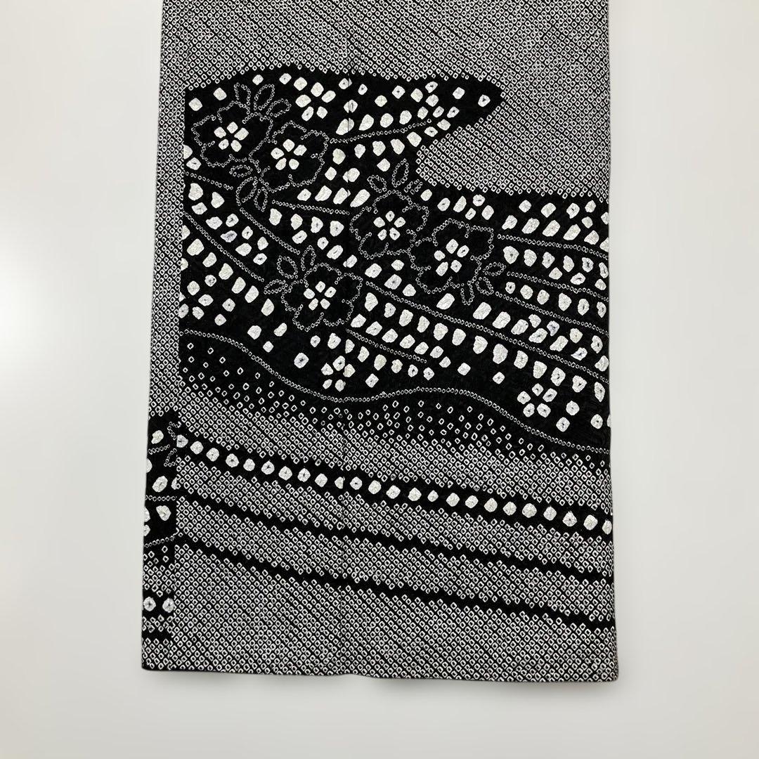 (2月展) No.2754 正絹ブラック総絞り霞草花文様訪問着　美品