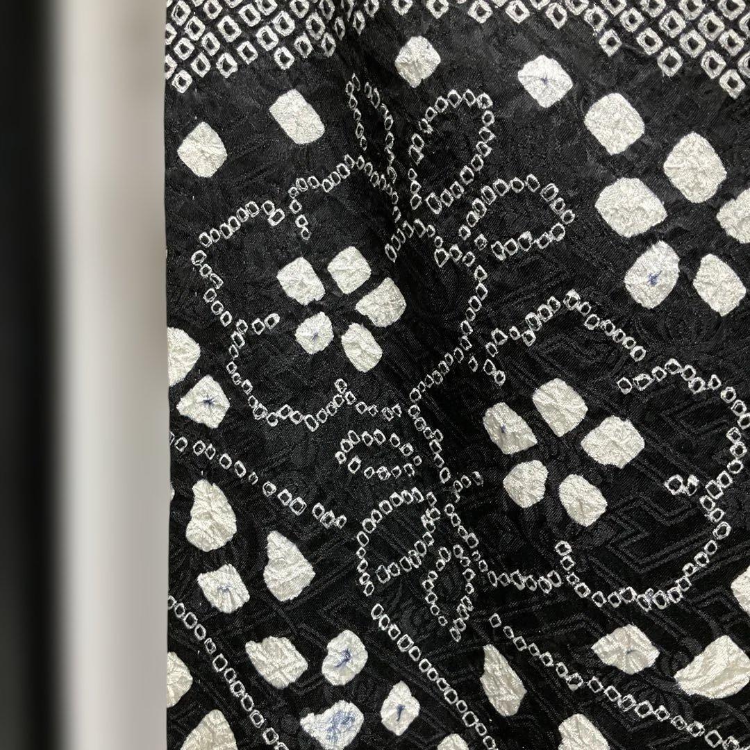 (2月展) No.2754 正絹ブラック総絞り霞草花文様訪問着　美品